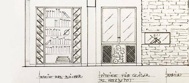 innenarchitektur-ansichtsskizze